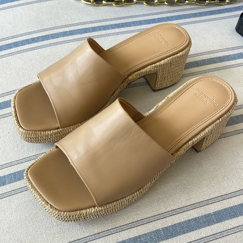 Nude Mule Platform Sandals